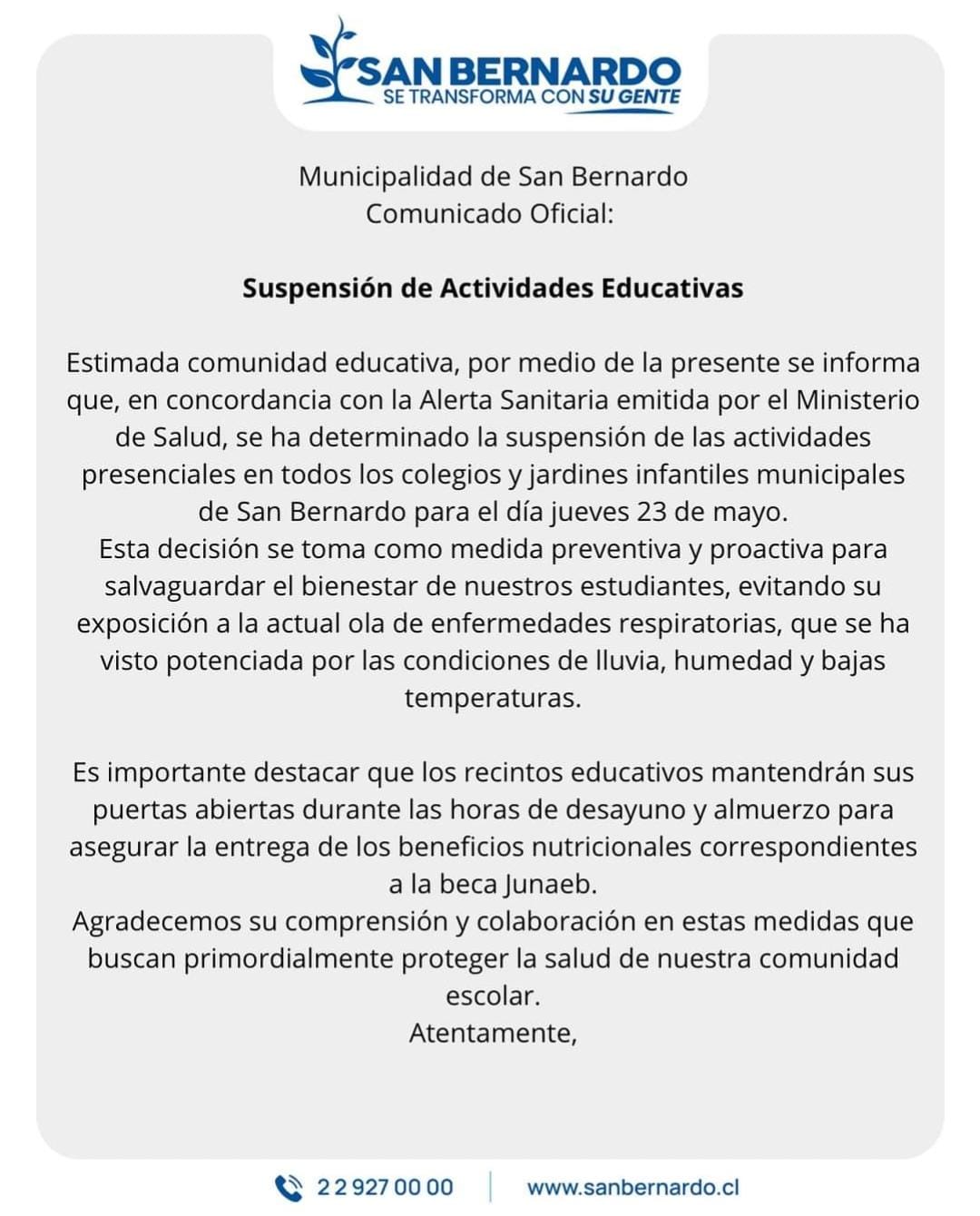 Suspensión de clases